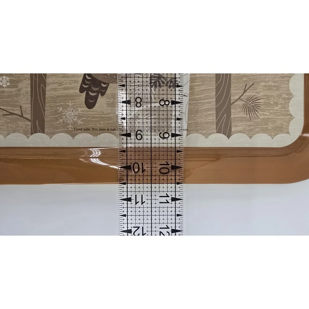 Vintage Snowy Owl Metal Serving Tray‎ Tan White Farmhouse Tin 10X 14